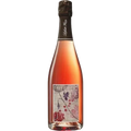 Bottle of rose wine with a decorative label on a white background