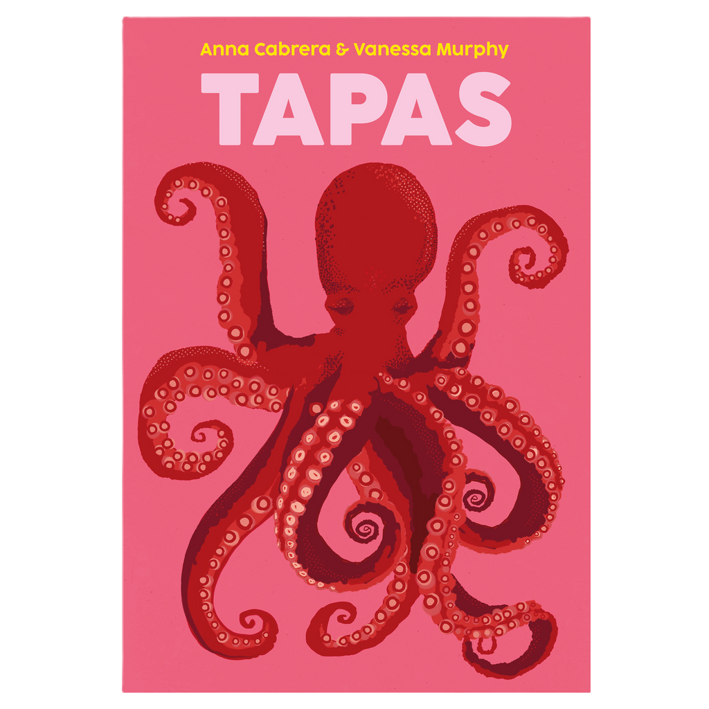 Cover of the cookbook Tapas by Anna Cabrera and Vanessa Murphy with an octopus illustration