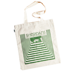 Tote bag with Sheridan's Cheese Monkeys design on a white background