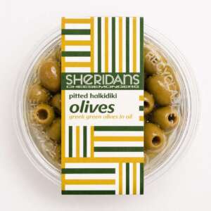 Sheridans Pitted Green Halkidiki Olives 180g